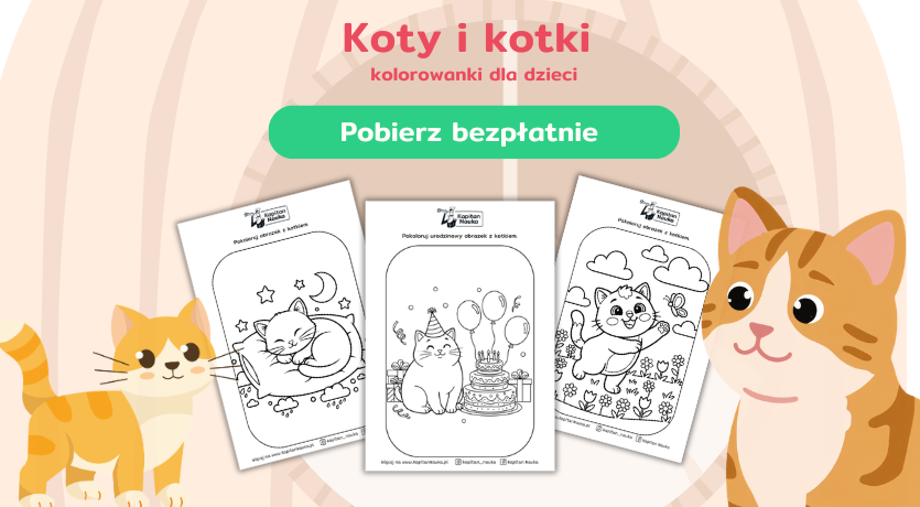 Kolorowanki Koty i kotki do pobrania Kapitan Nauka